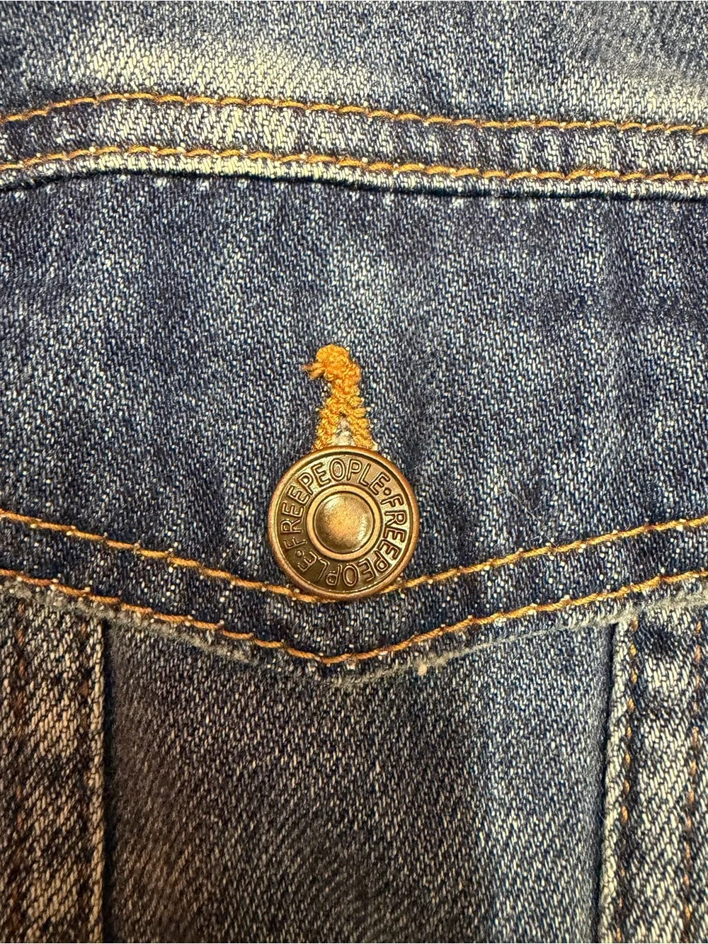 Free People Two-Tone Light Blue Denim Jacket - Picture 5 of 6